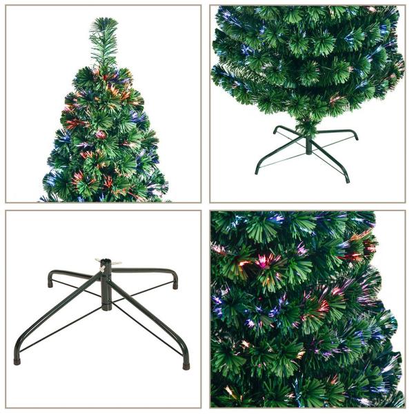 7.5 ft. Multi-Colored Fiber Optic Pre-Lit Artificial Christmas Tree with Lights and Foldable Stand, 370 Tips
