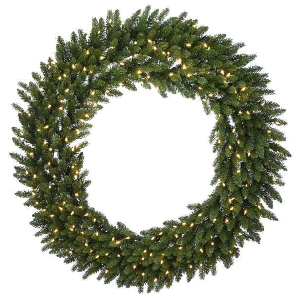 72 in. Feel Real(R) Grande Artificial Christmas Fir Wreath with 400 Warm White LED Lights