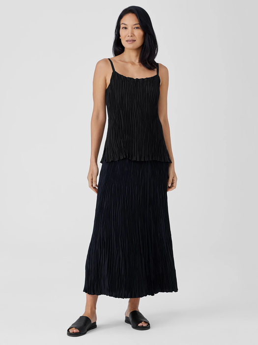 Crushed Silk Maxi Skirt
