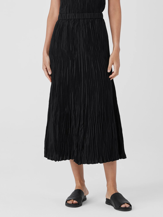 Crushed Silk Maxi Skirt