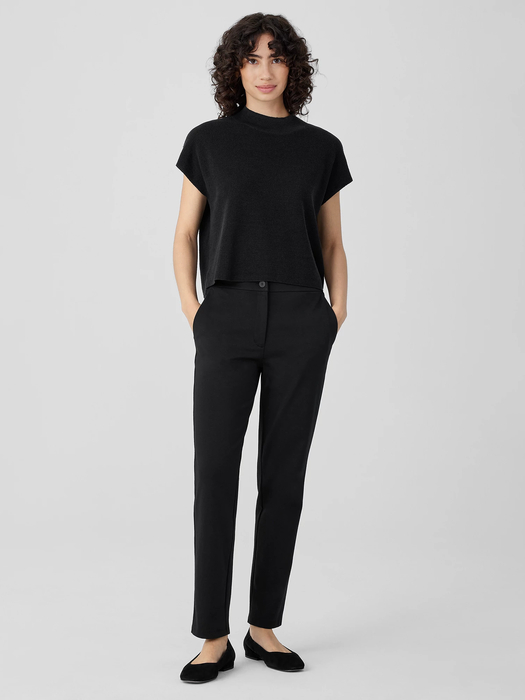 Cotton Blend Ponte Slim Pant