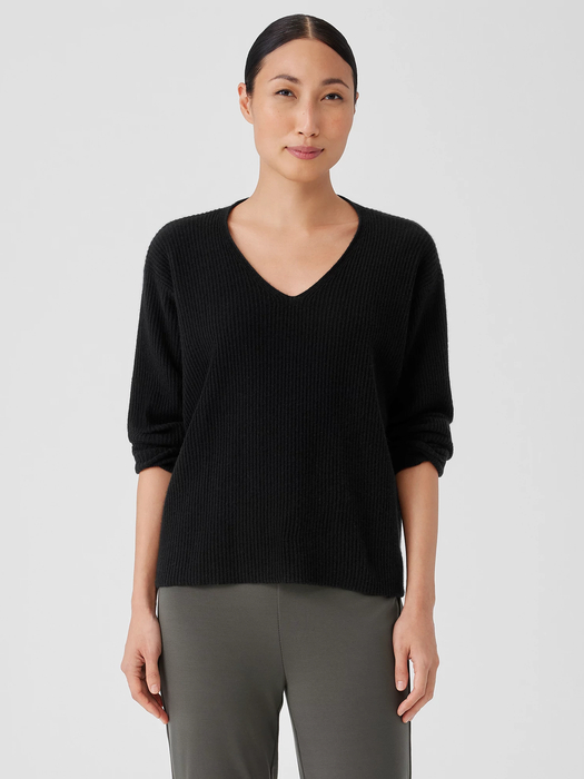 Italian Cashmere V-Neck Top