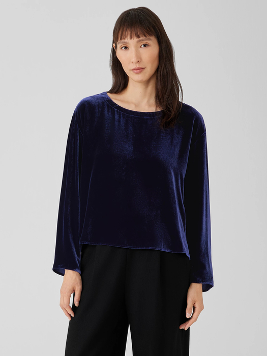 Velvet Ballet Neck Box-Top