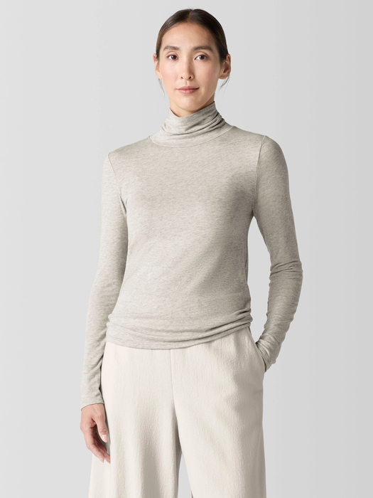 Sheer Knit Turtleneck Top