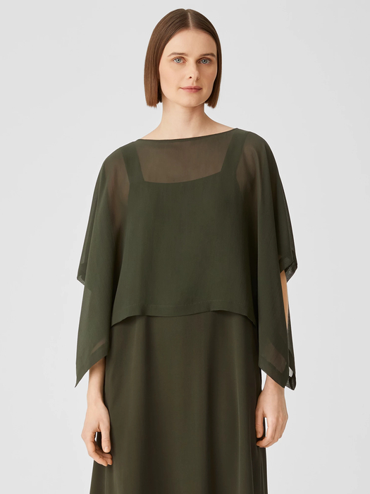 Sheer Silk Georgette Poncho