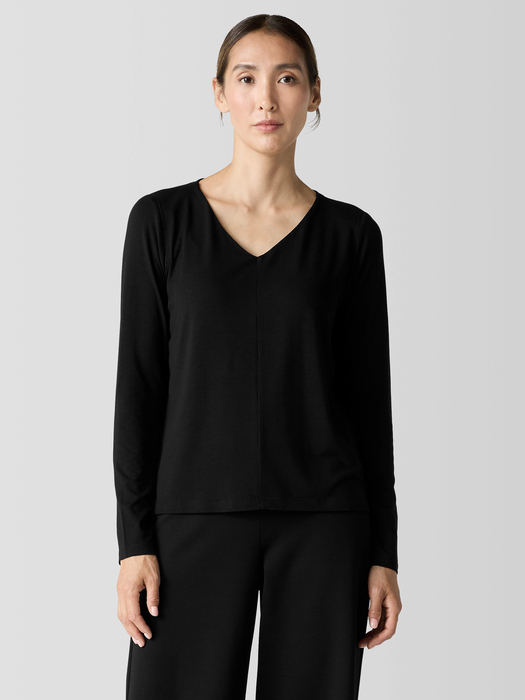 Fine Jersey V-Neck Top