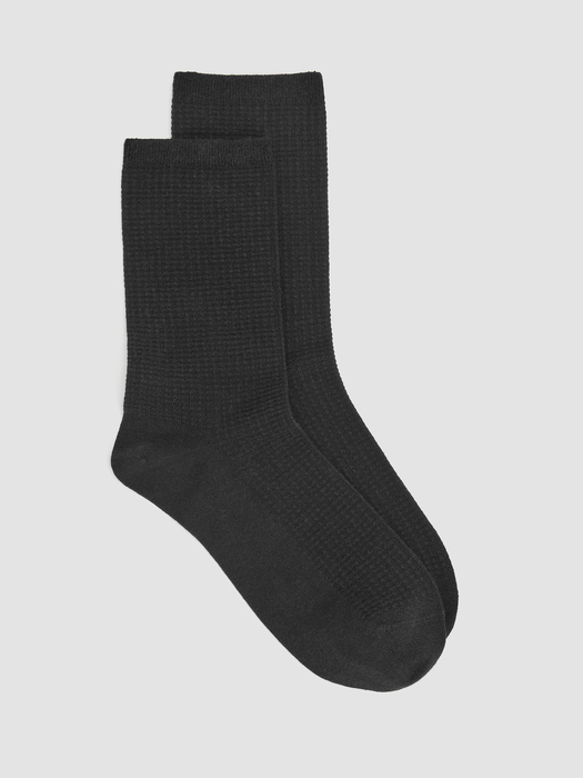 Cotton Waffle Crew Sock