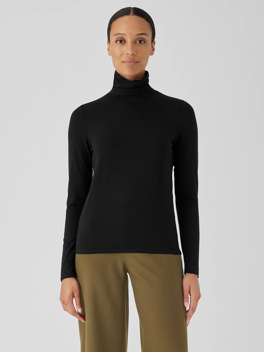 Fine Jersey Scrunch Neck Top