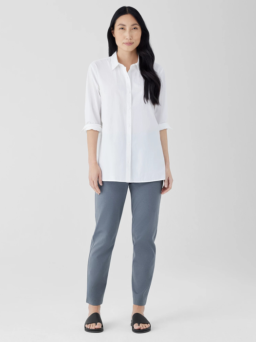 Cotton Blend Ponte Slim Pant