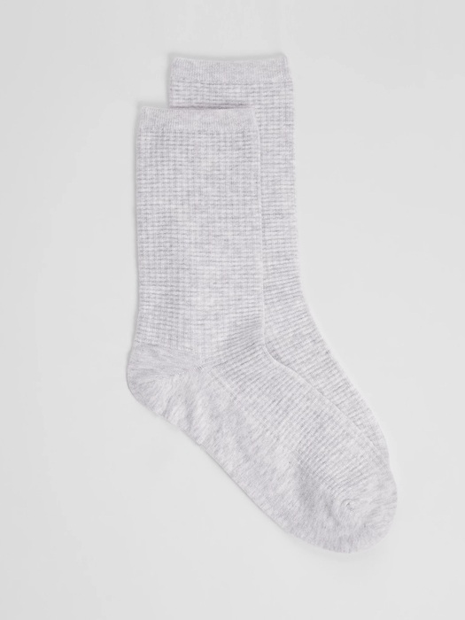 Cotton Waffle Crew Sock