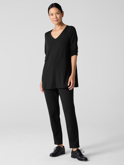 Fine Jersey V-Neck Long Top