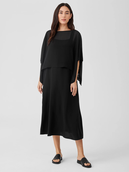 Sheer Silk Georgette Poncho