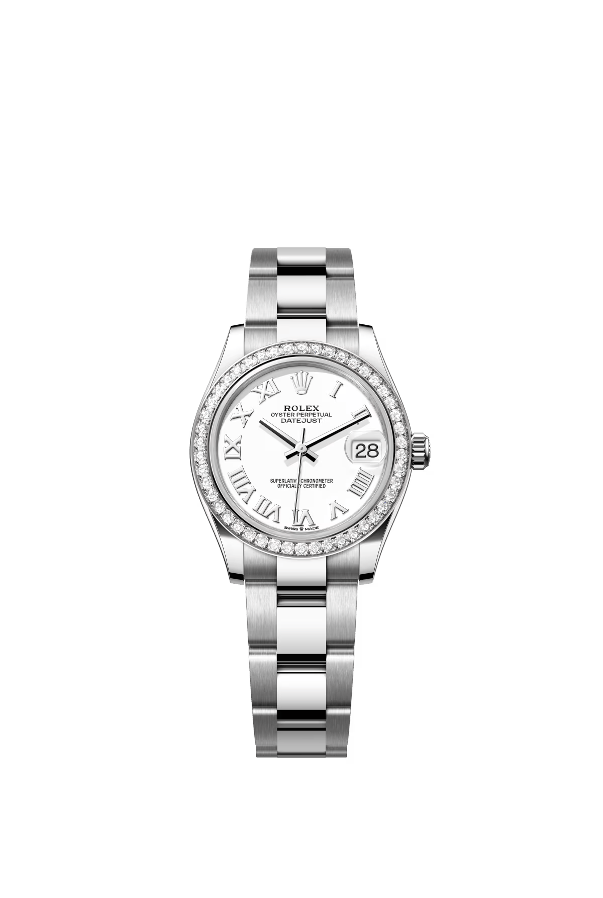 The Oyster Perpetual Datejust 31 is available in white gold and Oystersteel with a white dial and Oyster bracelet. -m278384rbr-0013