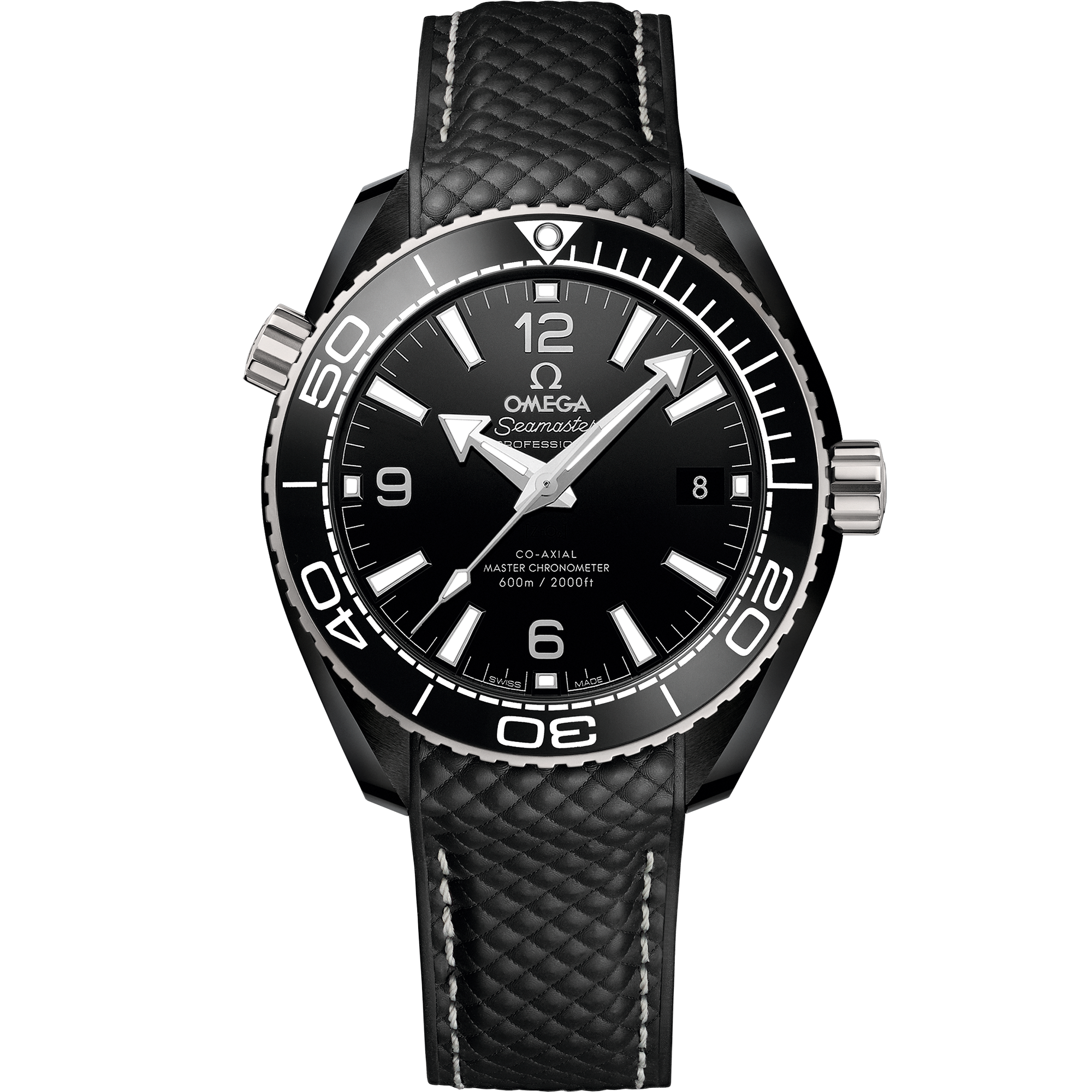 Seamaster Planet Ocean 600M 39.5 mm, black ceramic case with rubber strap - 215.92.40.20.01.001