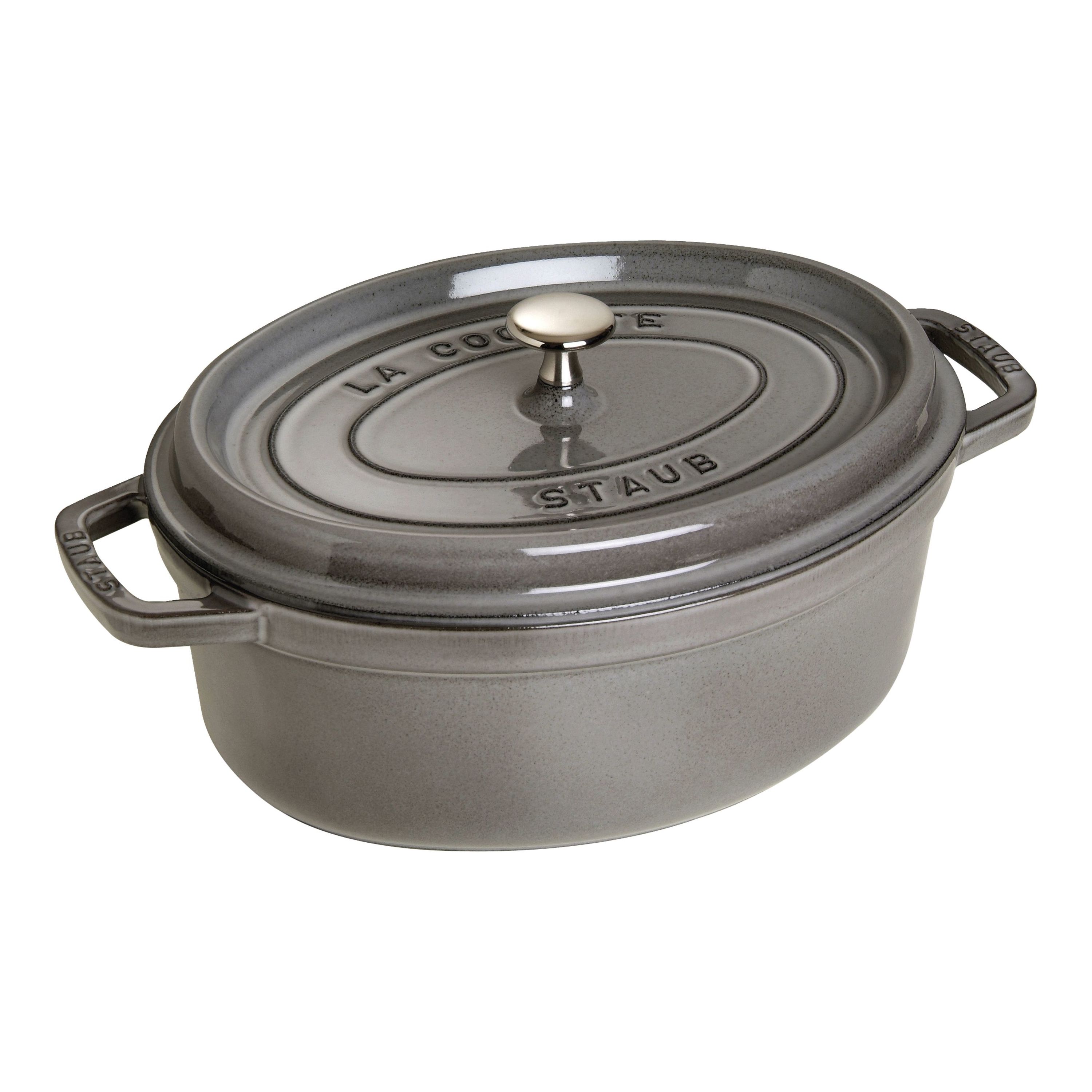 Staub Cast Iron 5.75 qt, Oval, Cocotte, Graphite Grey