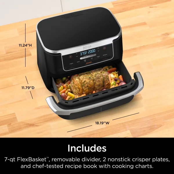 NinjaĀ® FoodiĀ® FlexBasket⢠Air Fryer with 7qt MegaZoneā¢