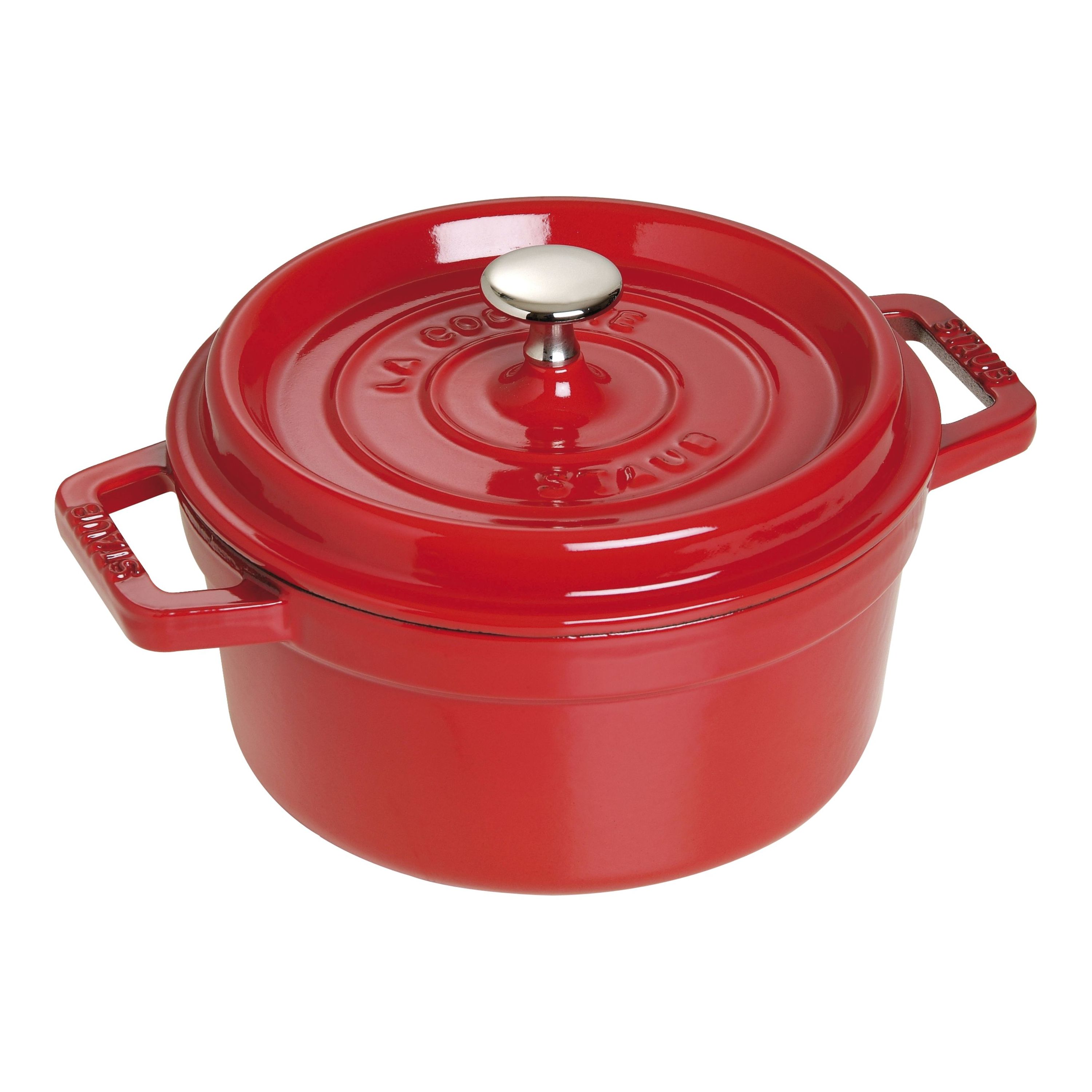 Staub Cast Iron - Round Cocottes 2.75 qt, Round, Cocotte, Cherry