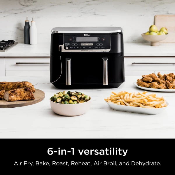 NinjaĀ® FoodiĀ® 6-in-1 Smart 10-qt. 2-Basket Air Fryer
