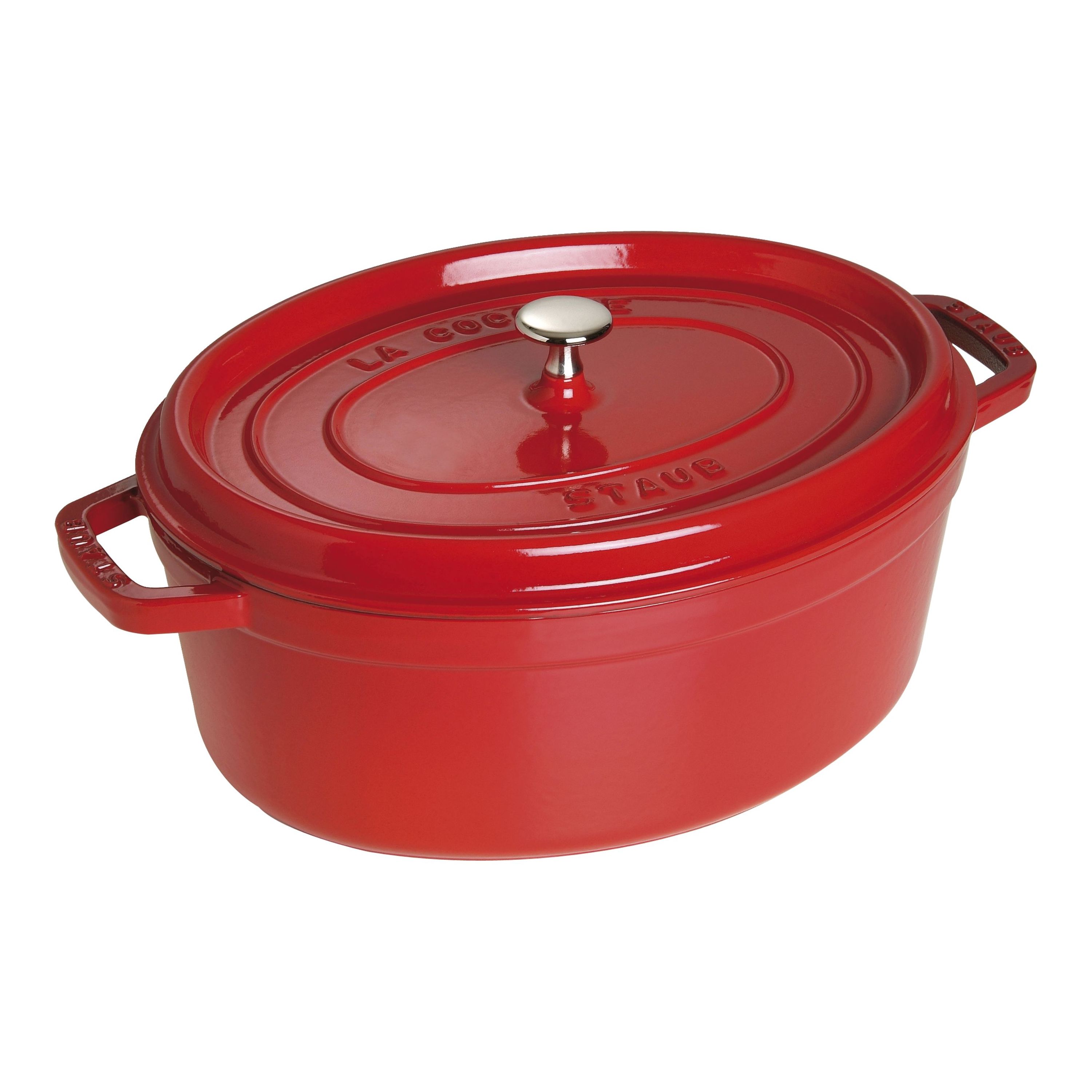 Staub Cast Iron - Oval Cocottes 7 qt, Oval, Cocotte, Cherry