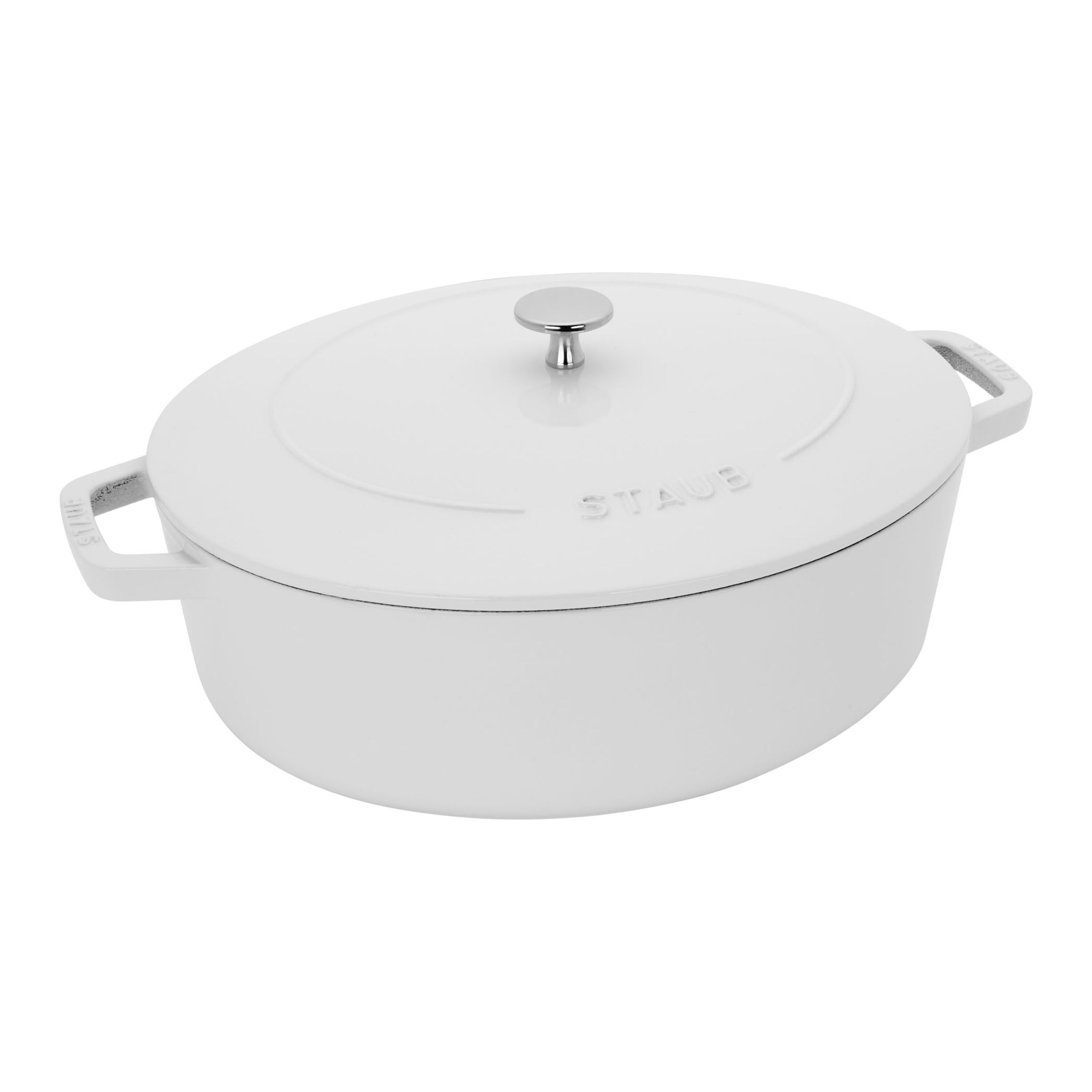 Staub Cast Iron 6.25 qt, Wide Oval Dutch Oven, white