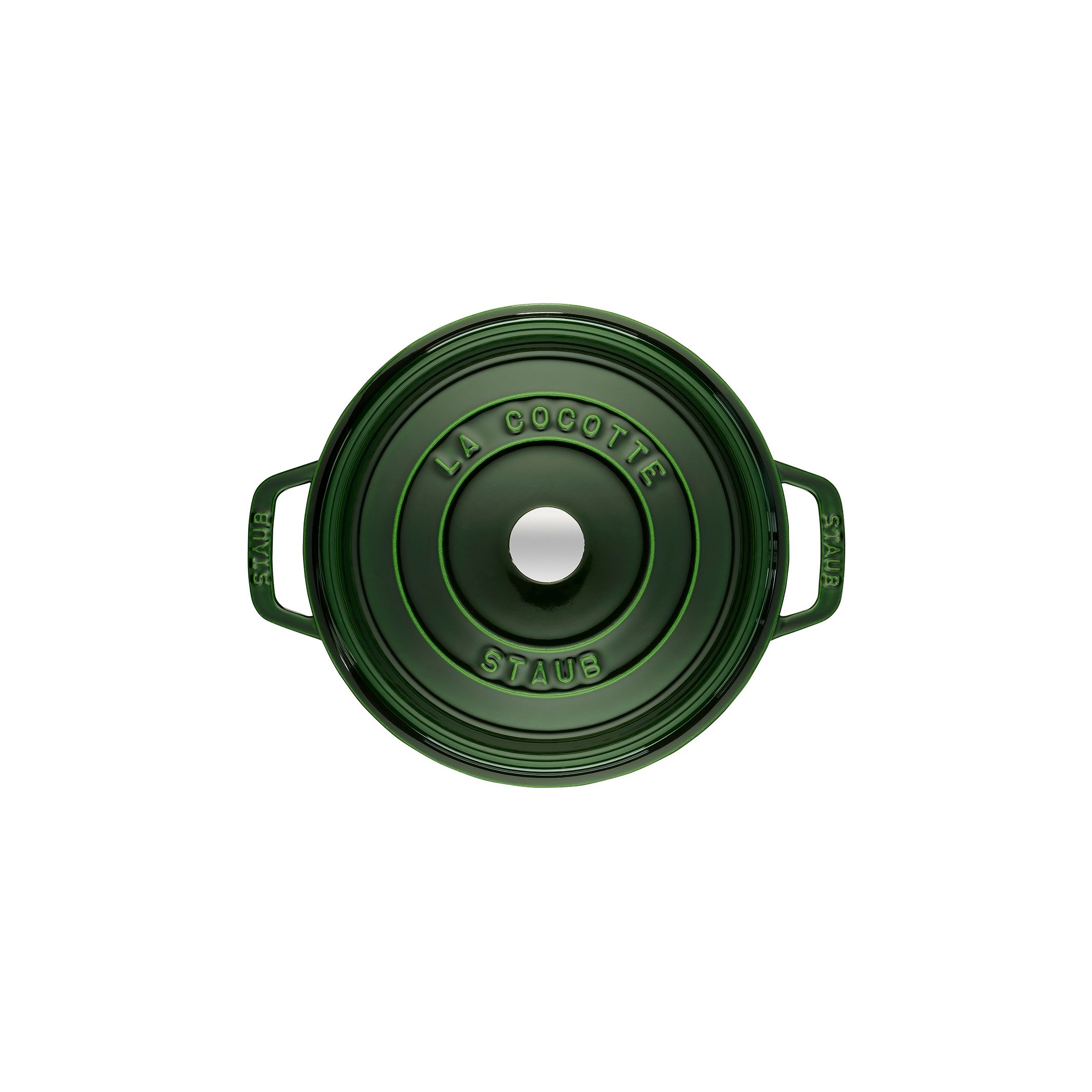 Staub Cast Iron - Round Cocottes 4 qt, Round, Cocotte, Basil