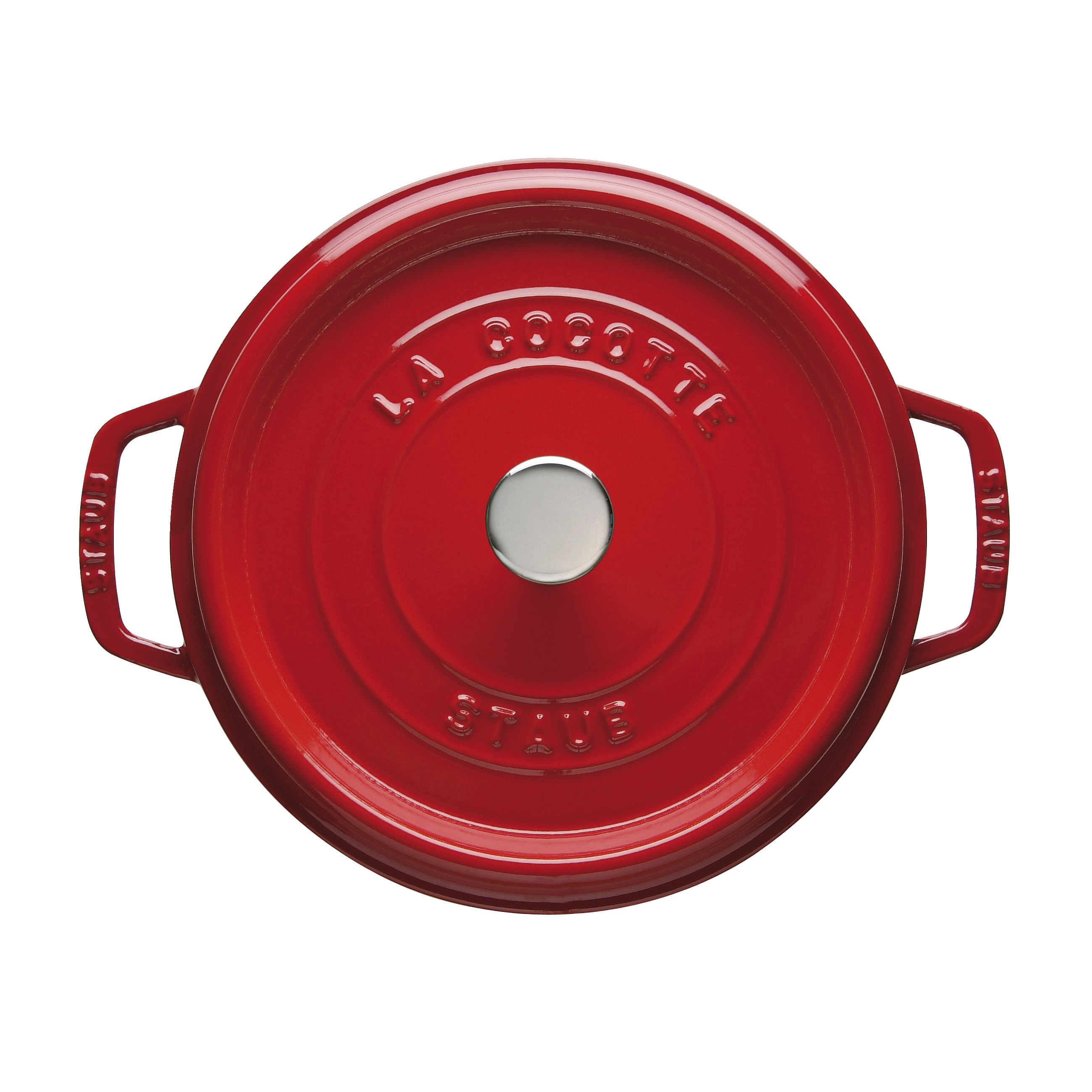 Staub Cast Iron - Round Cocottes 4 qt, Round, Cocotte, Cherry