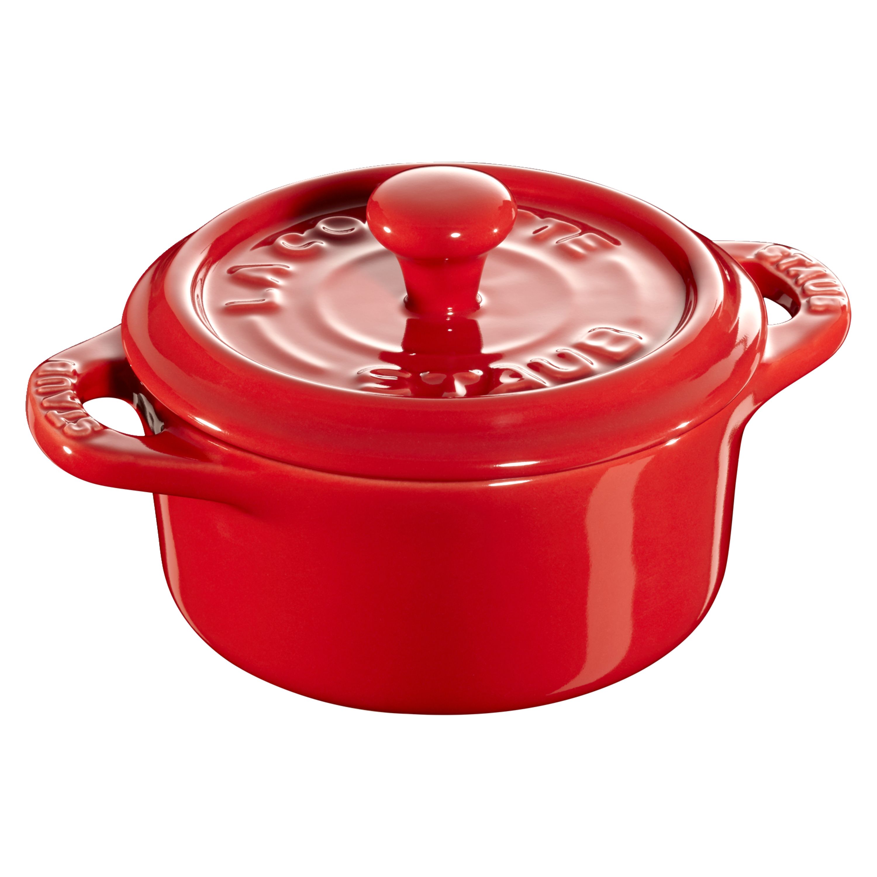 Staub Ceramic - Minis 3-pc, Mini Round Cocotte Set, cherry