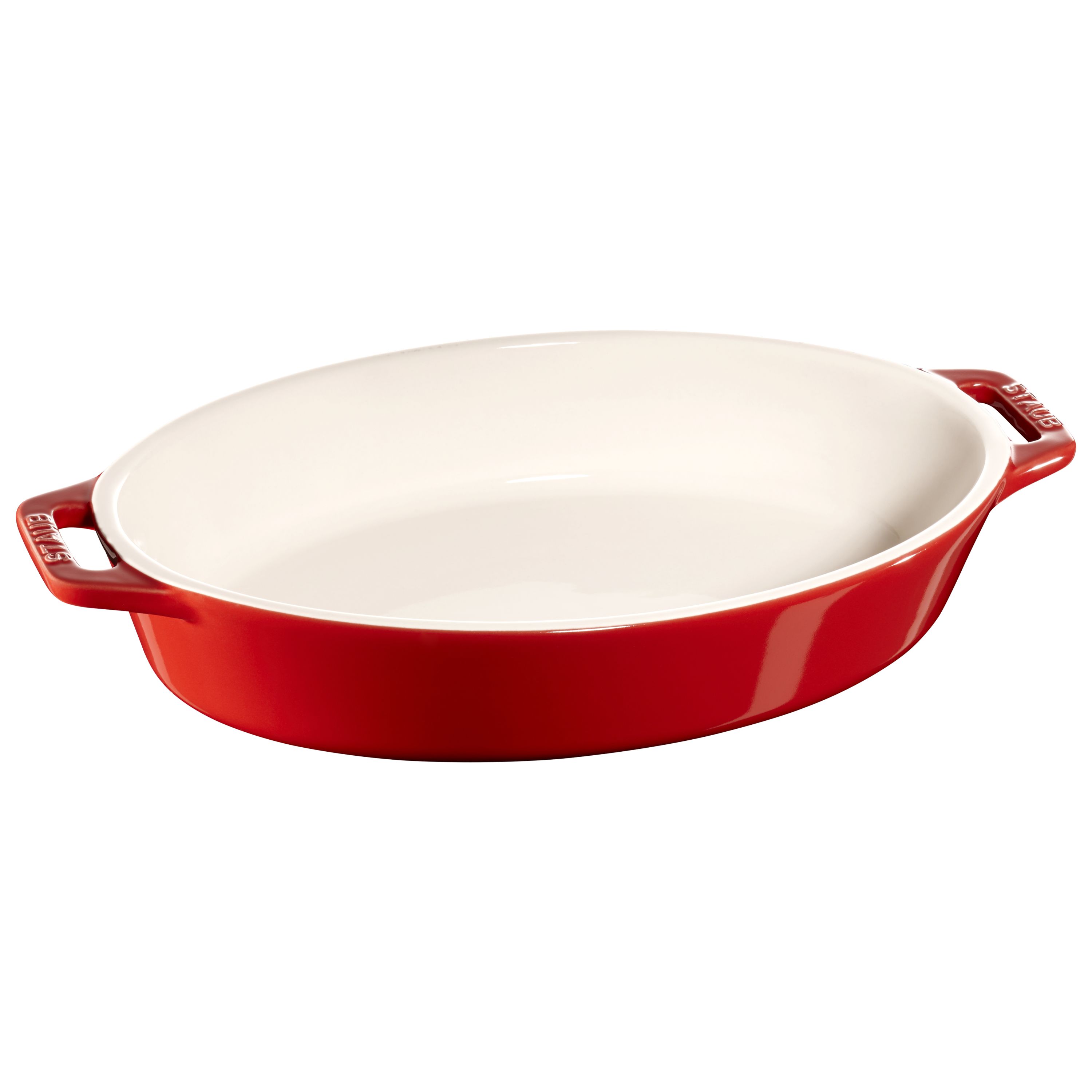 Staub Ceramique 9-inch, oval, Baking Dish, cherry