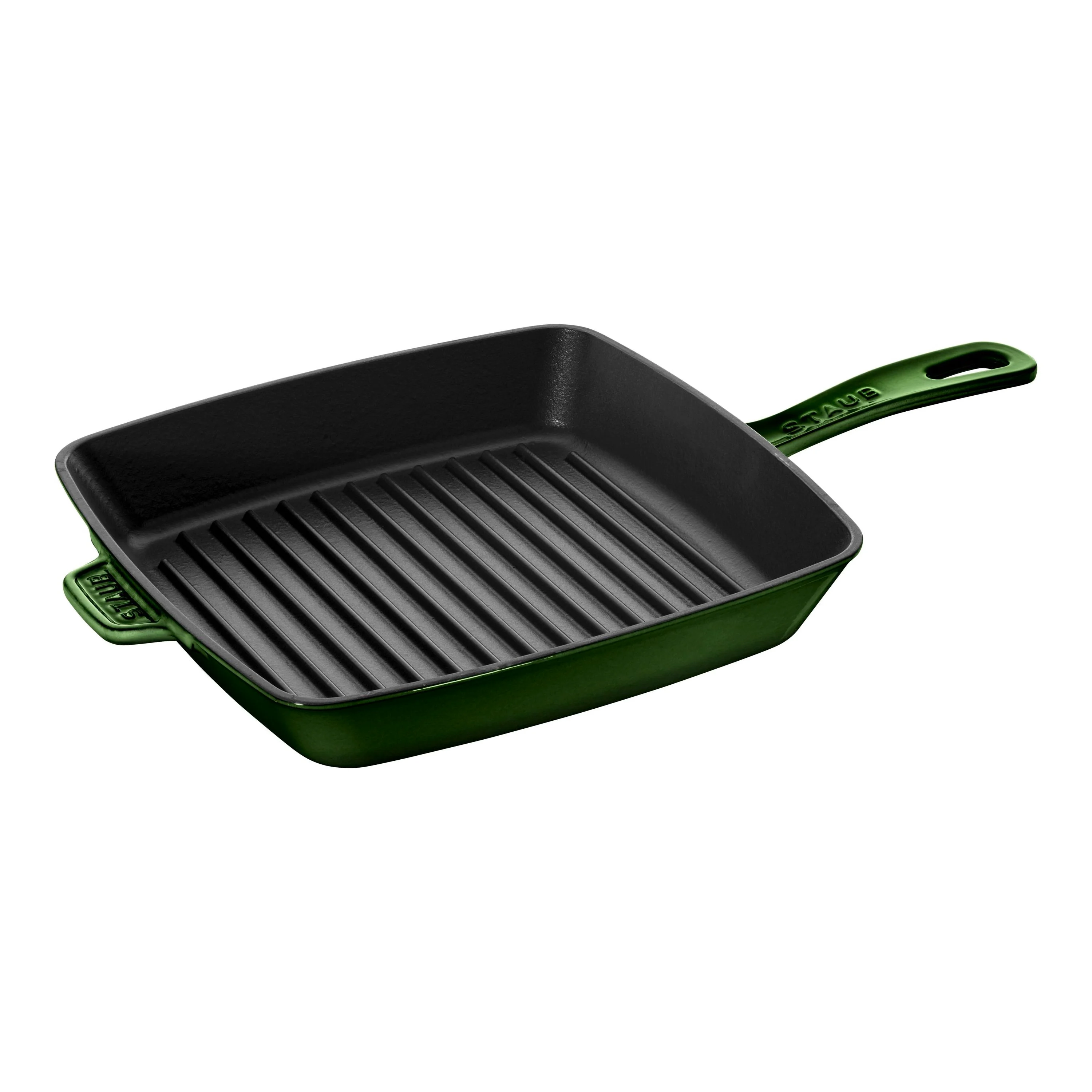 Staub Cast Iron 12-inch, cast iron, square, Grill Pan, basil