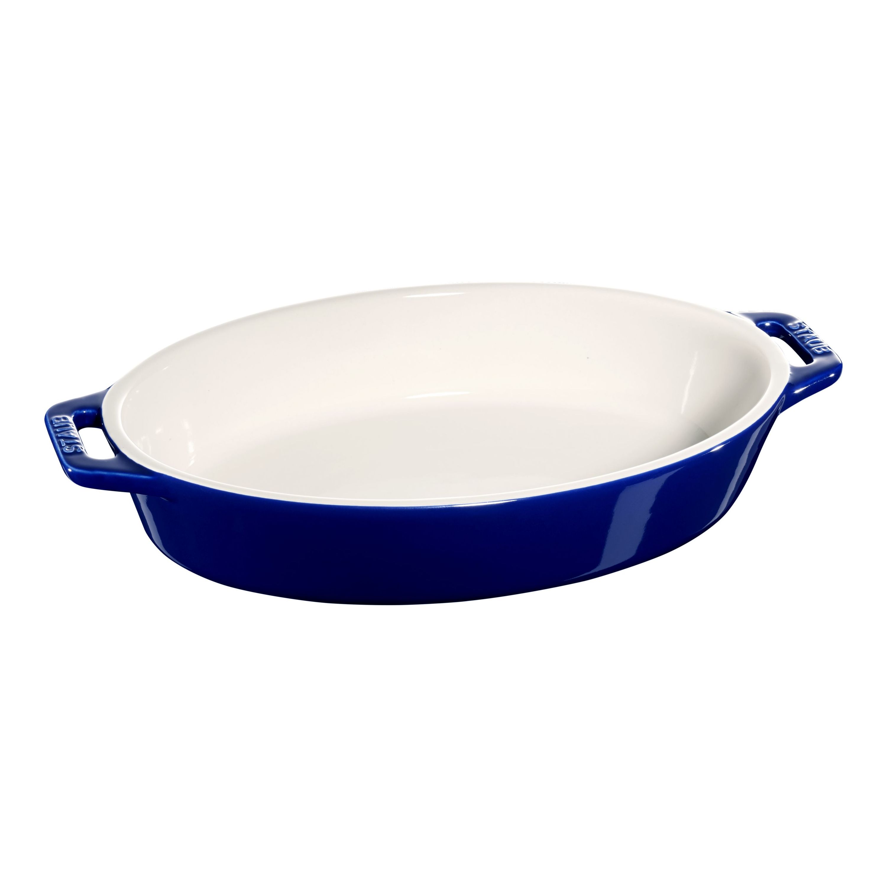 Staub Ceramique 9-inch, oval, Baking Dish, dark blue