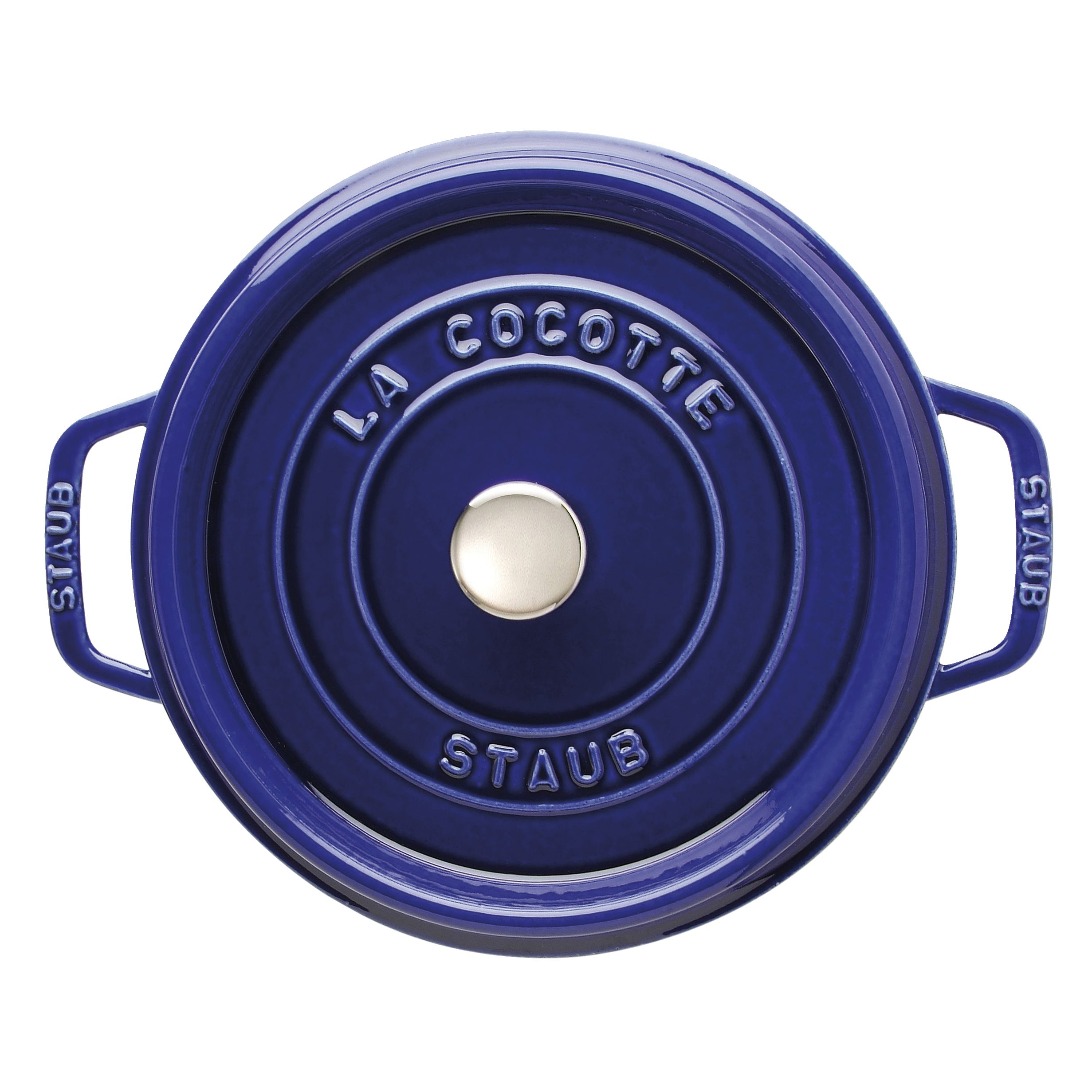 Staub Cast Iron - Round Cocottes 4 qt, Round, Cocotte, Dark Blue