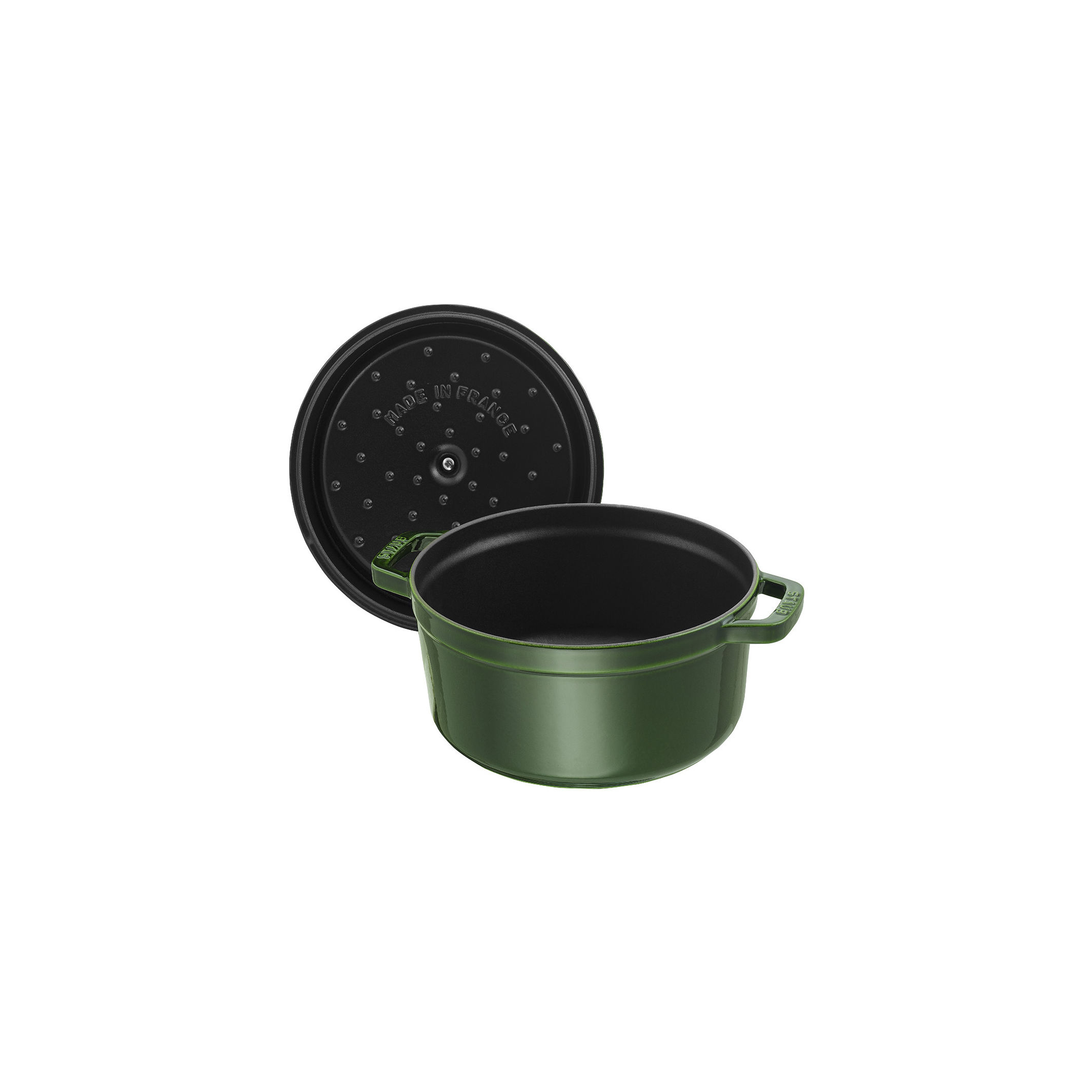 Staub Cast Iron - Round Cocottes 5.5 qt, Round, Cocotte, Basil
