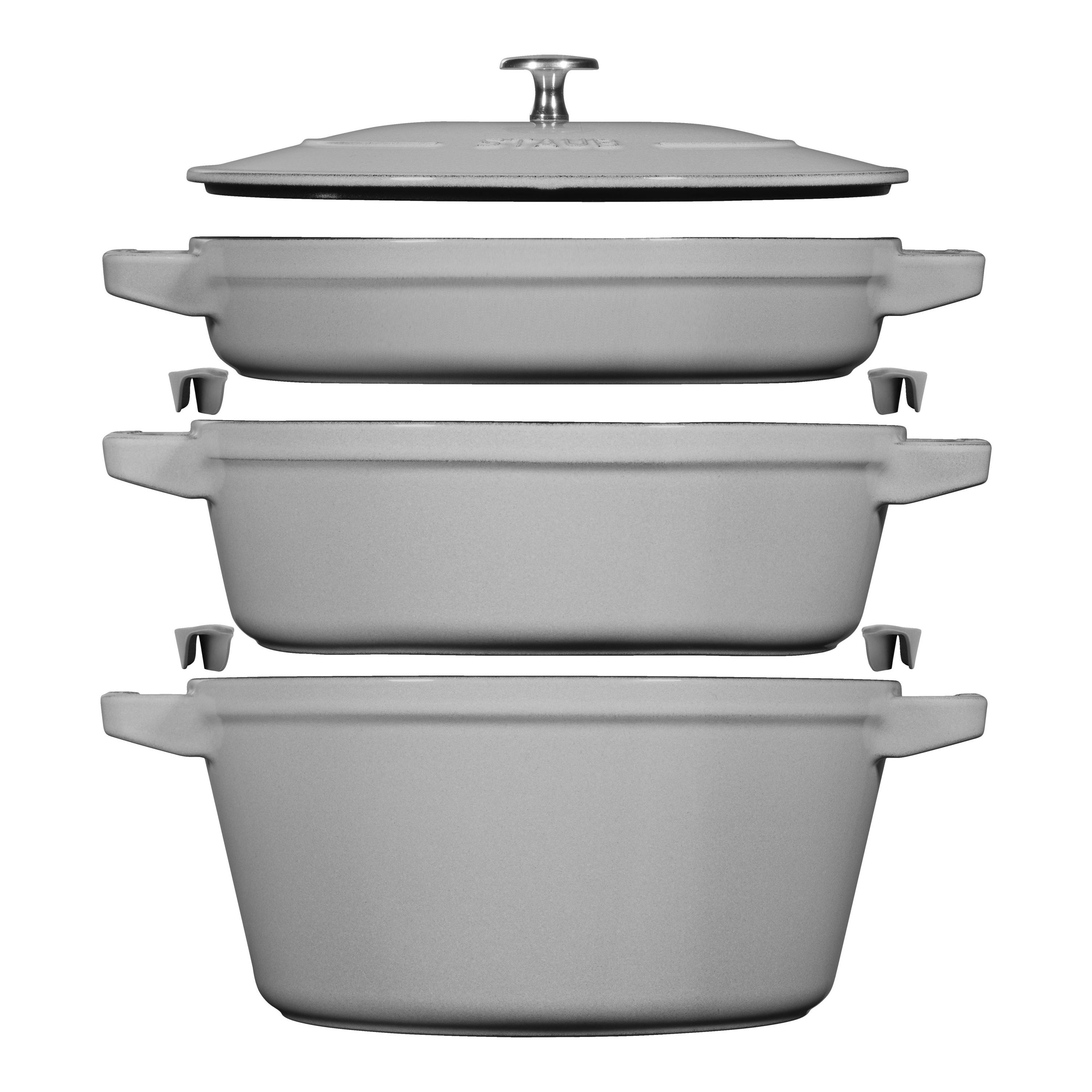 Staub Cast Iron - Sets 4-pc Stackable set, graphite grey