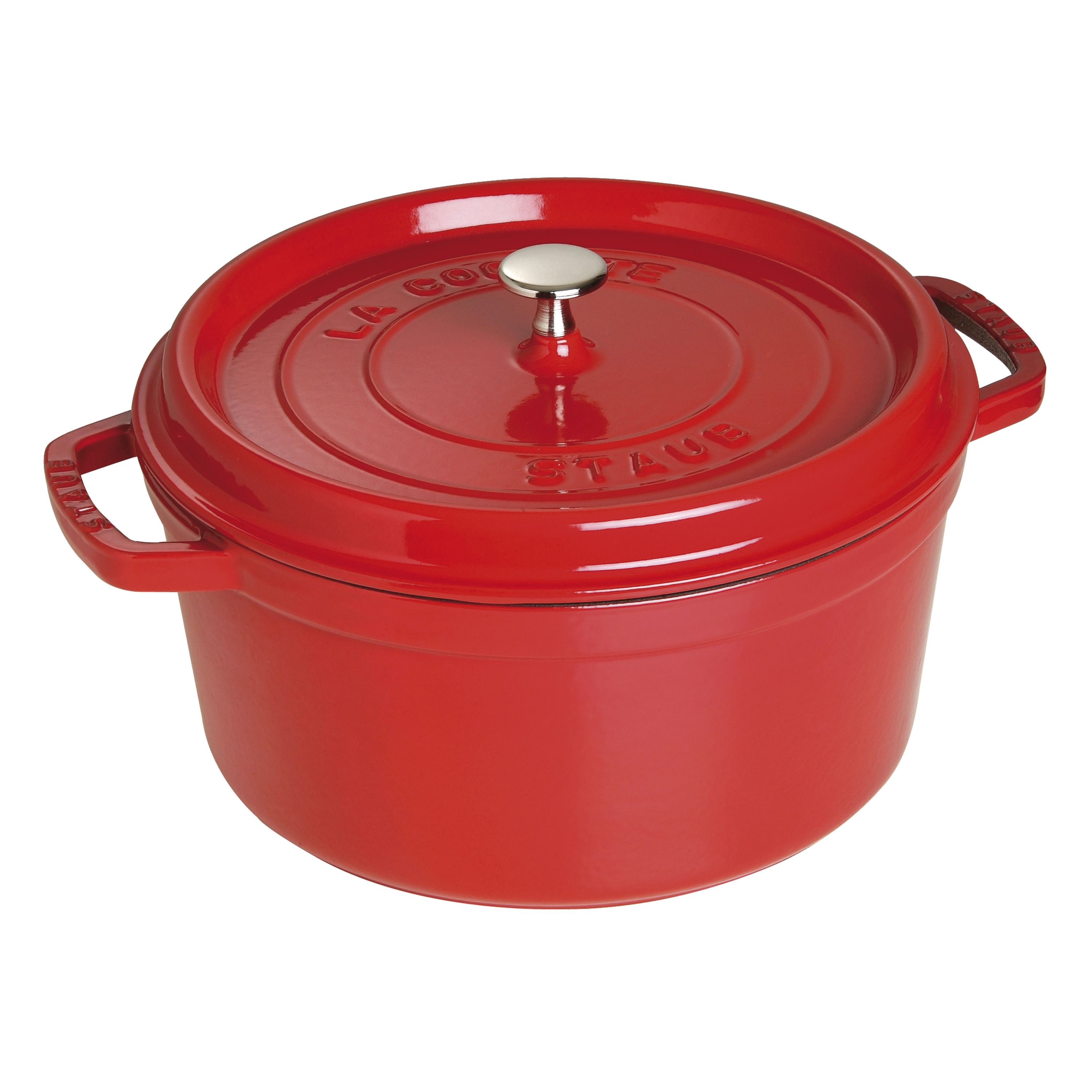 Staub Cast Iron - Round Cocottes 7 qt, Round, Cocotte, Cherry