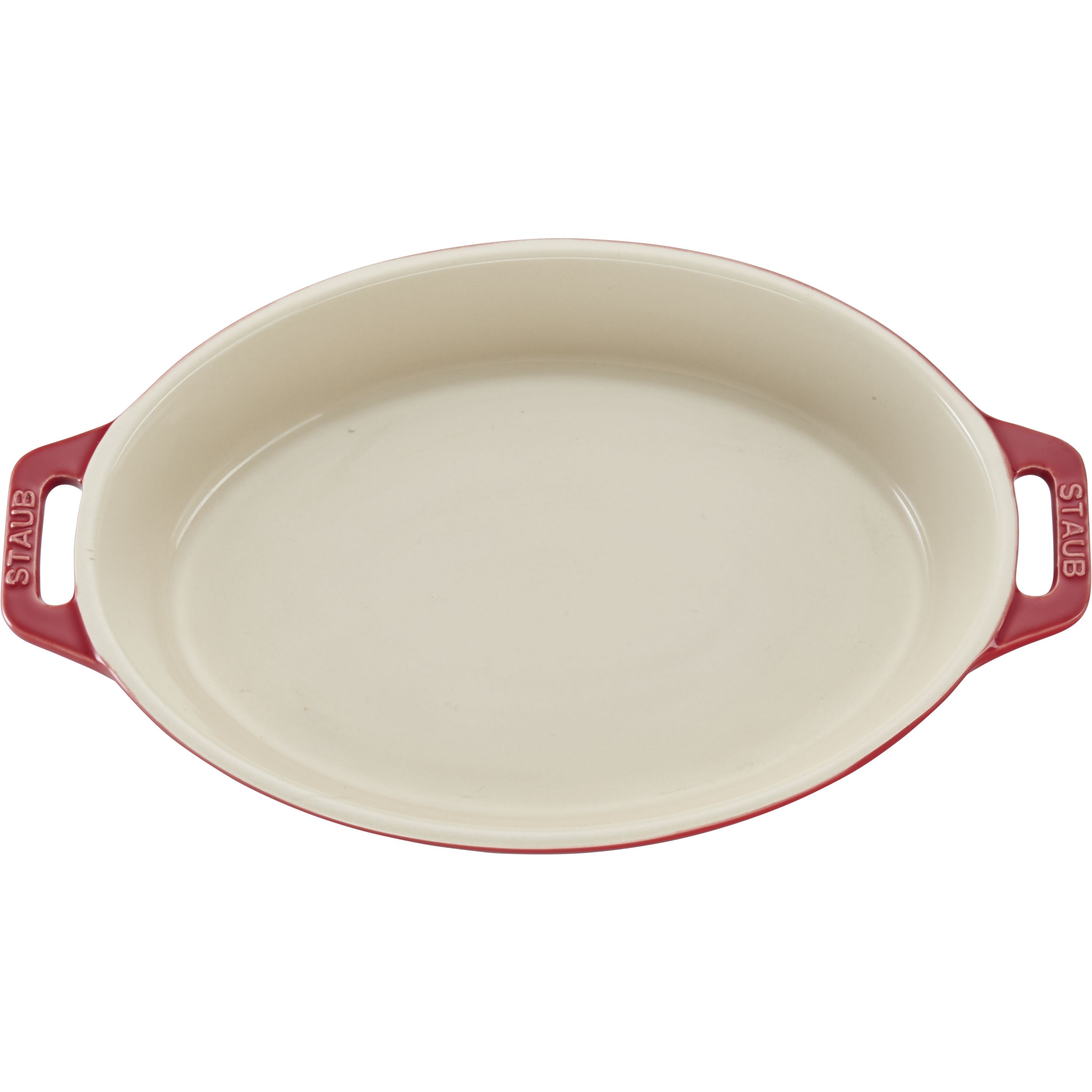 Staub Ceramique 9-inch, oval, Baking Dish, cherry