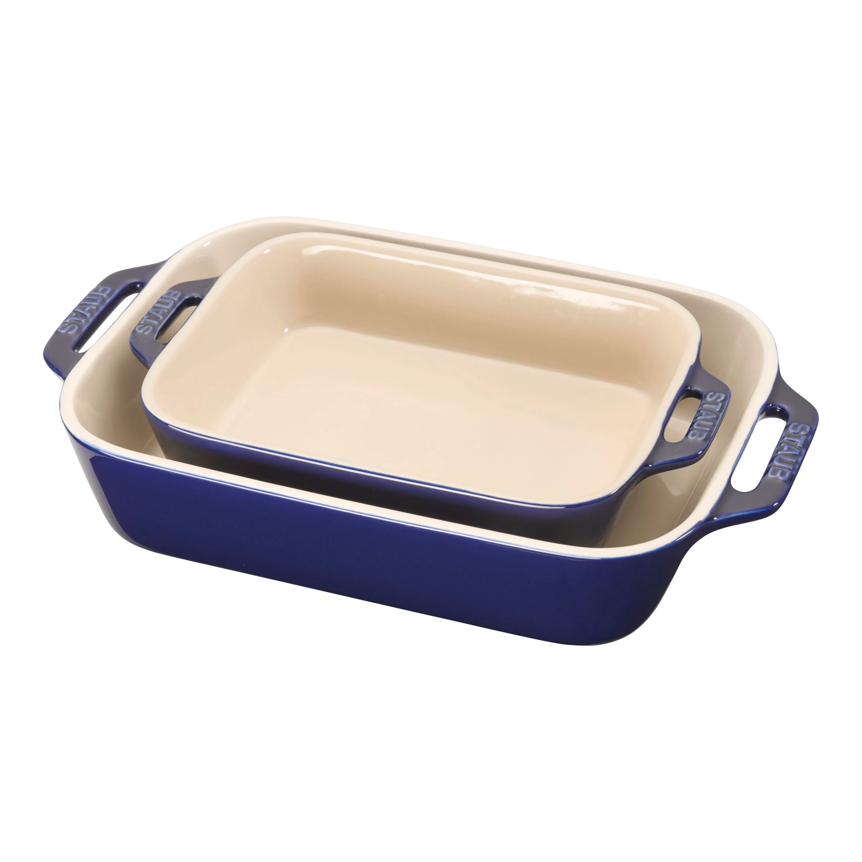 Staub Ceramic 4-pc, Baking and Bowl Set, dark blue