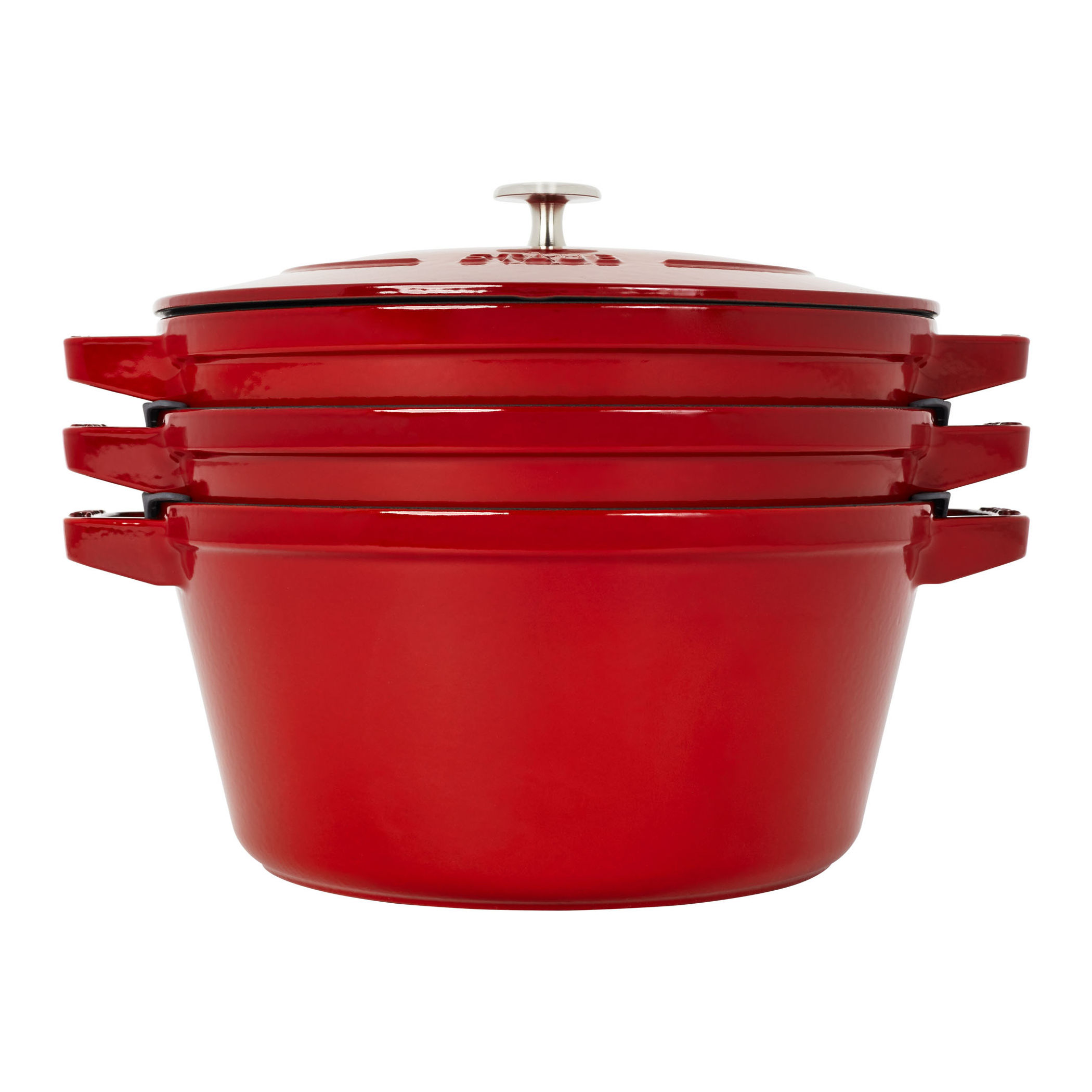 Staub Cast Iron - Sets 4-pc Stackable set, cherry