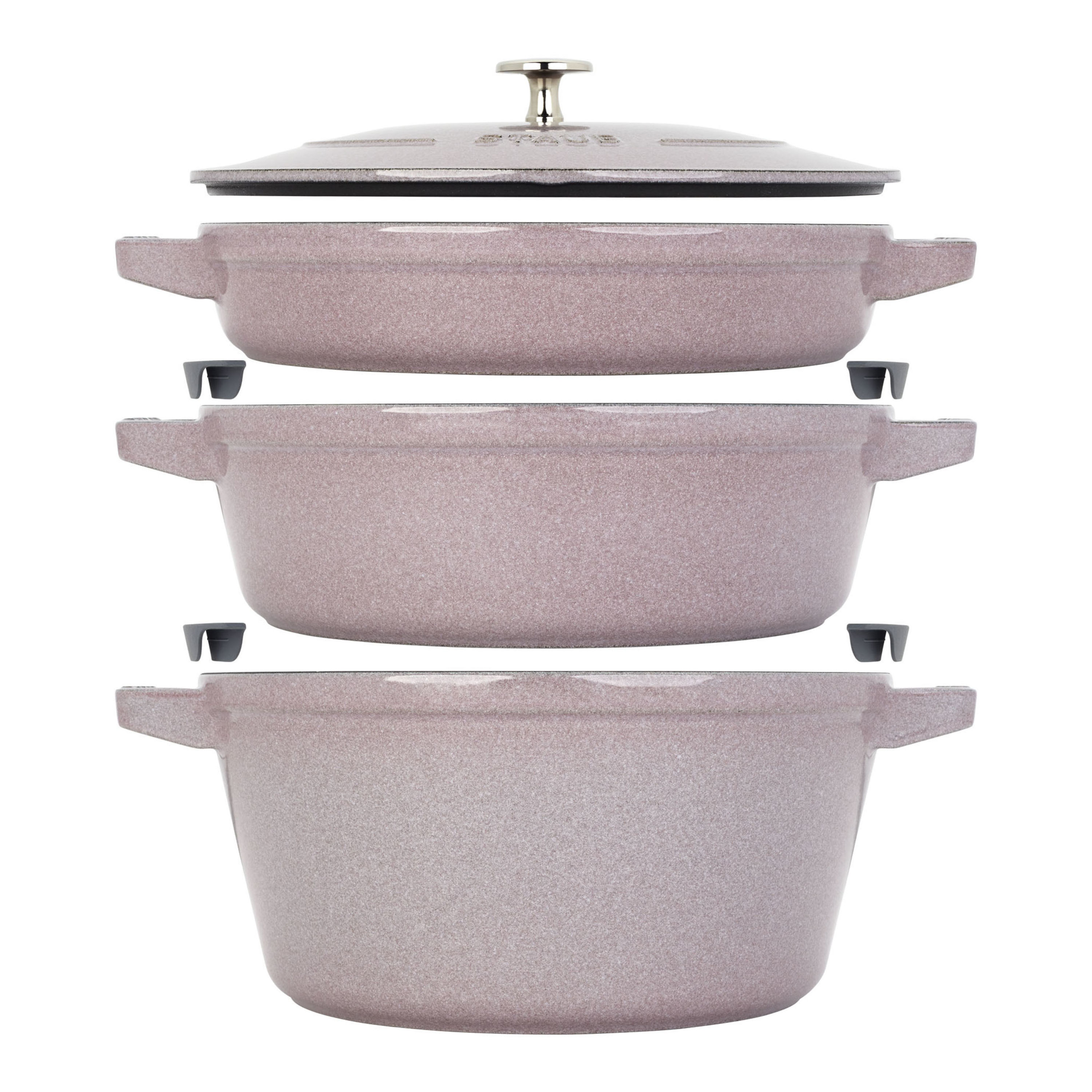 Staub Cast Iron 4-pc Stackable Set, lilac