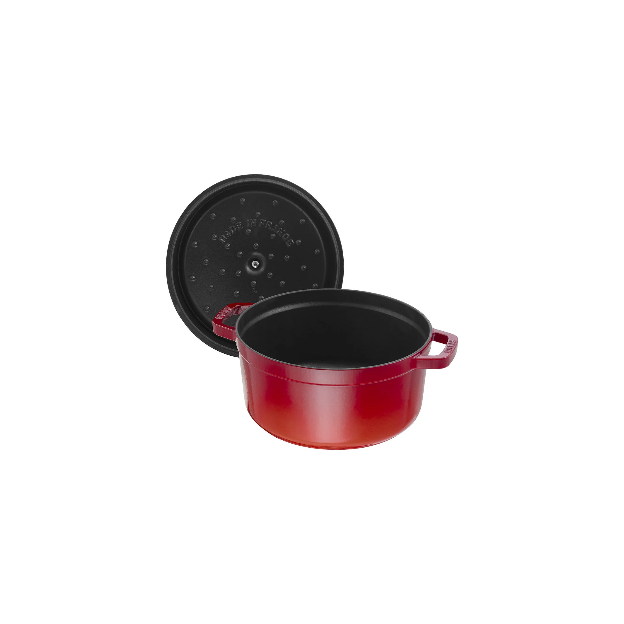 Staub Cast Iron - Round Cocottes 2.75 qt, Round, Cocotte, Cherry
