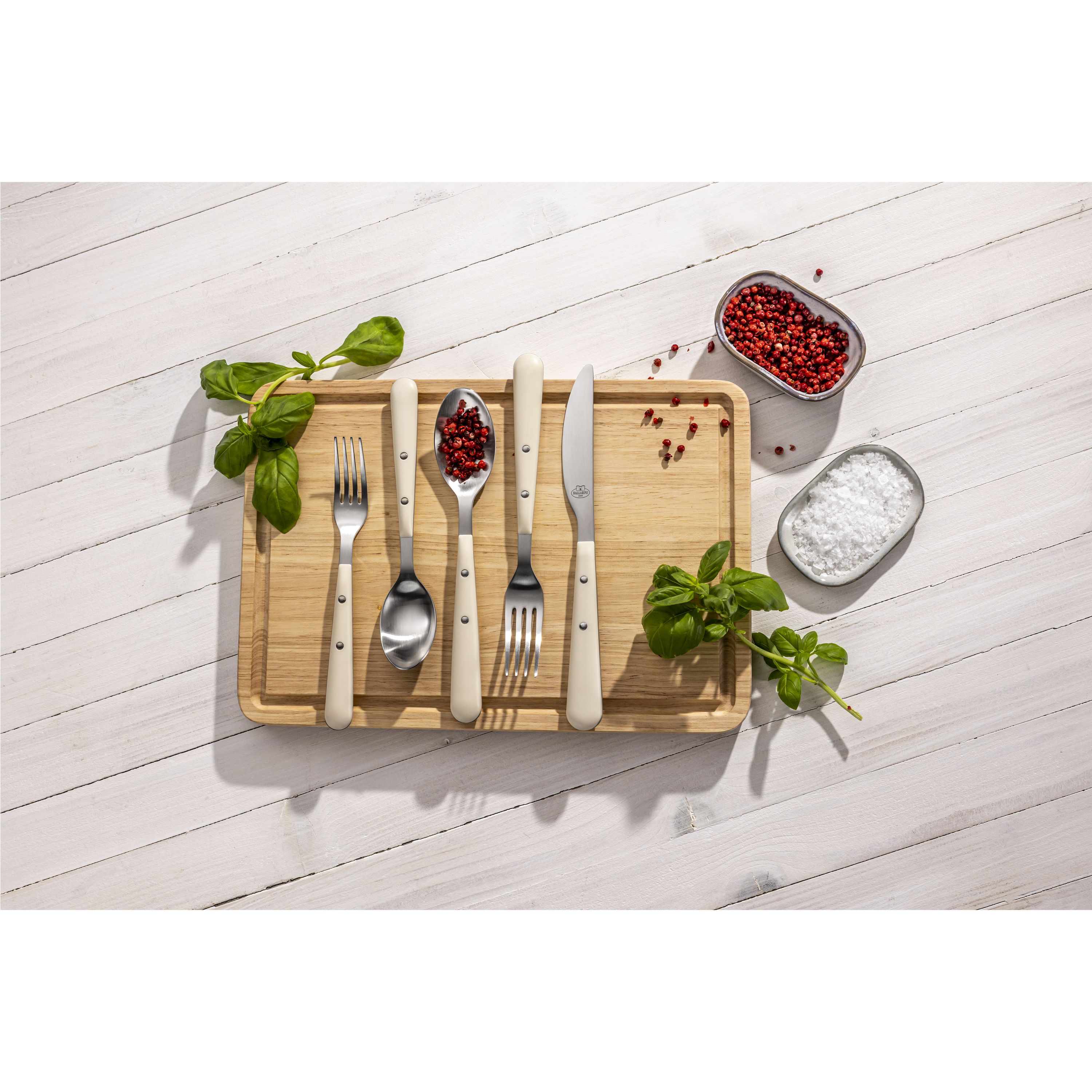 BALLARINI Avola 20-pc, matte, Flatware Set, cream