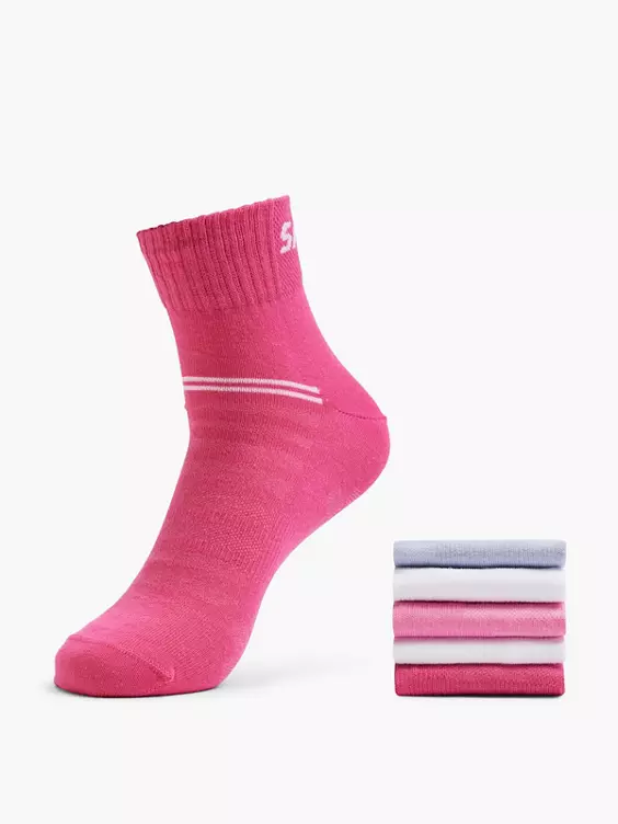 Skechers 5er Pack Socken in pink