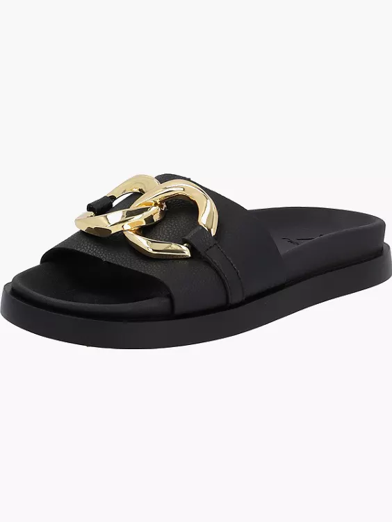 Damen Slides in schwarz