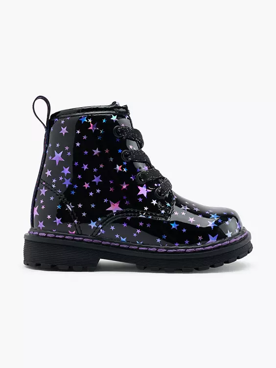 TOM TAILOR Schnürboots in schwarz