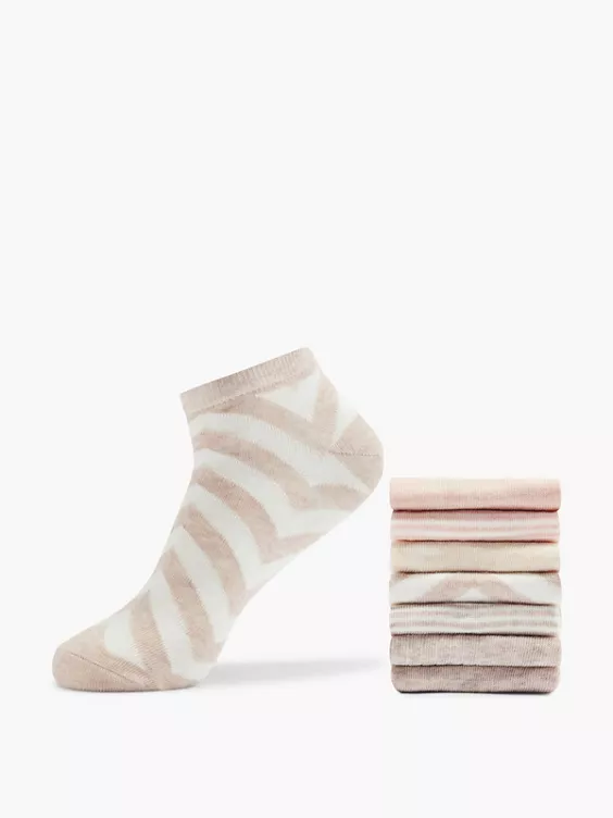 Cosy Nature 7er Pack Sneakersocken in beige