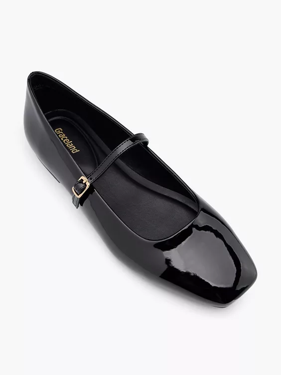 Graceland Mary Jane Ballerina in schwarz