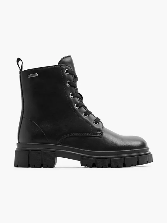 ESPRIT Leder Schnürboots in schwarz