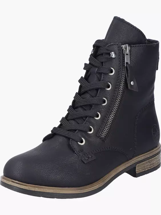 Rieker Damen Schnürstiefel in schwarz