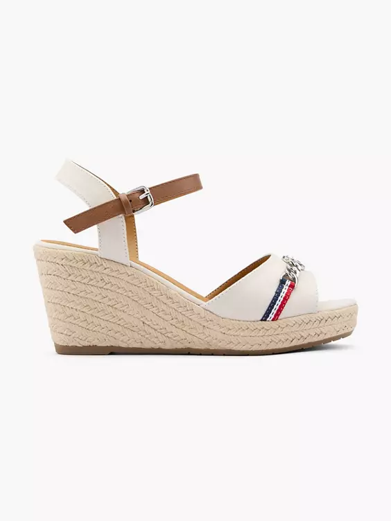 TOM TAILOR Keilsandalette in offwhite