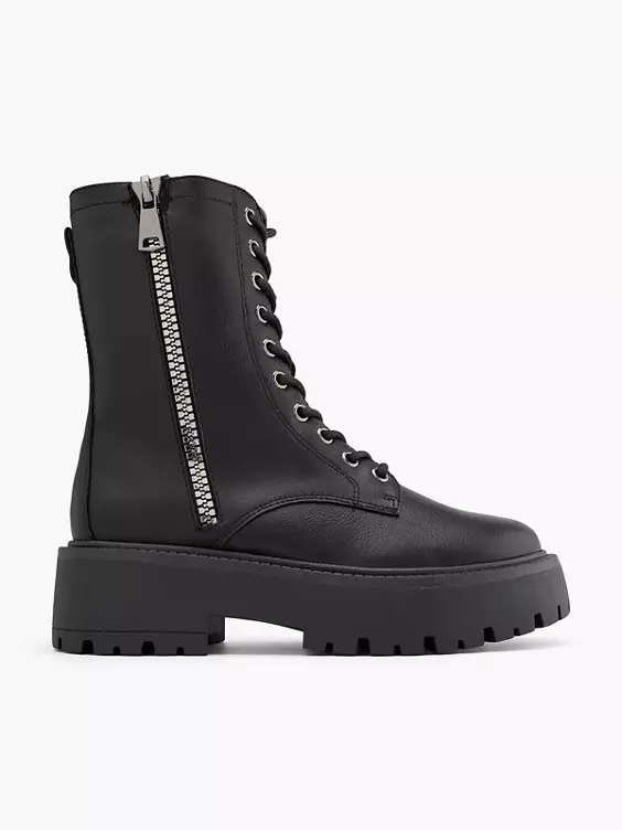 Catwalk Schnürboots in schwarz