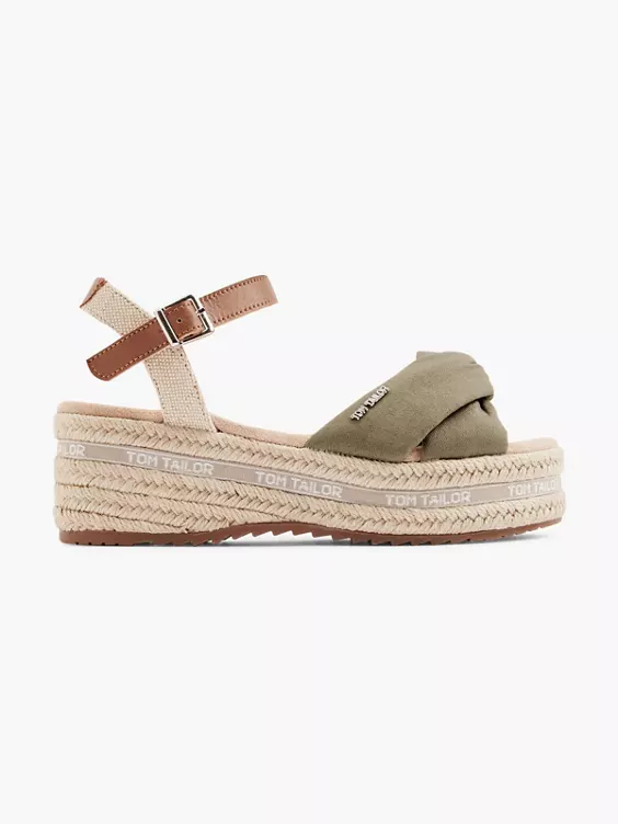 TOM TAILOR Keilsandalette in khaki